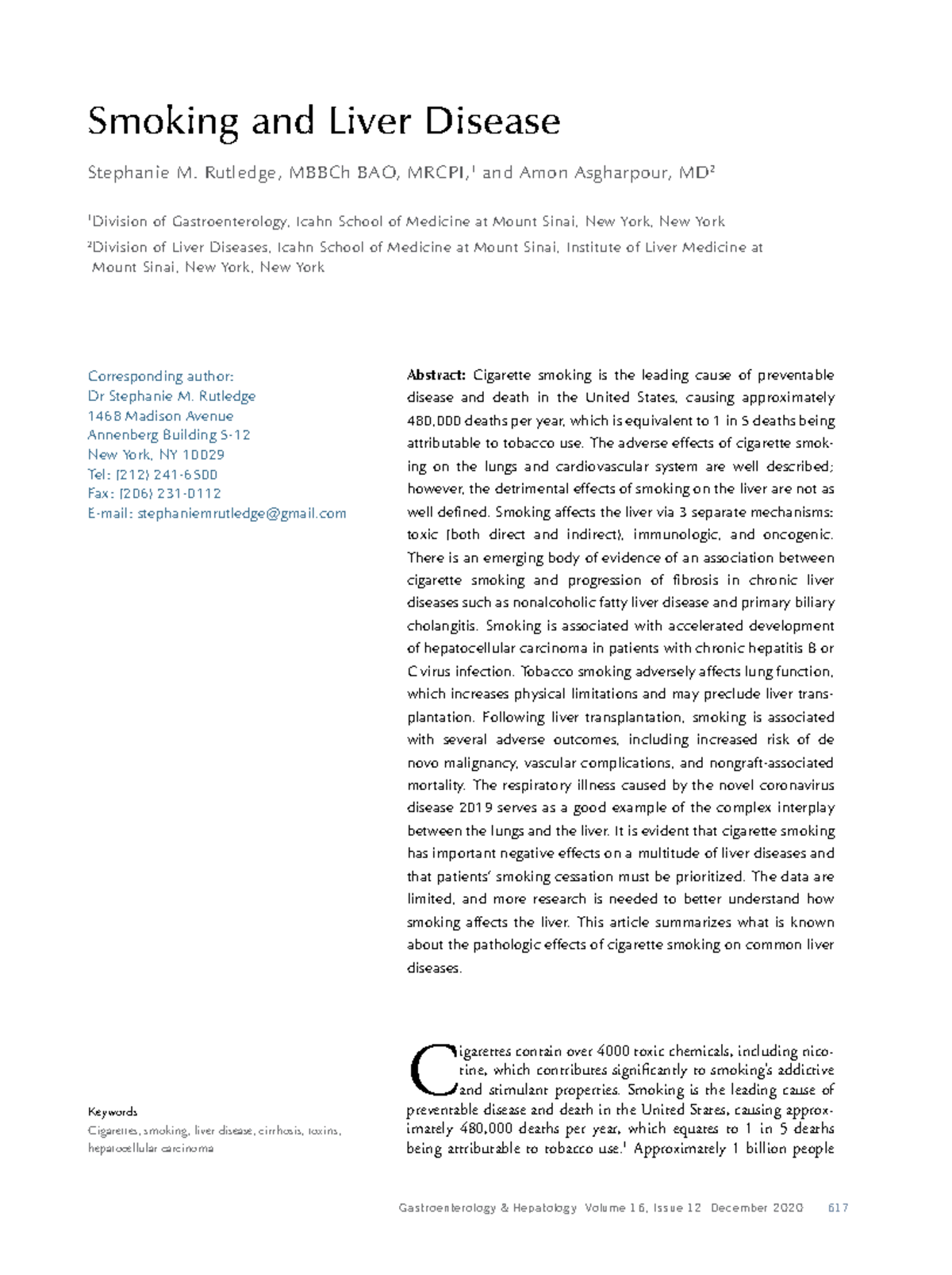 Smoking and Liver Disease: Lecture Notes on Impact and Mechanisms - Studocu