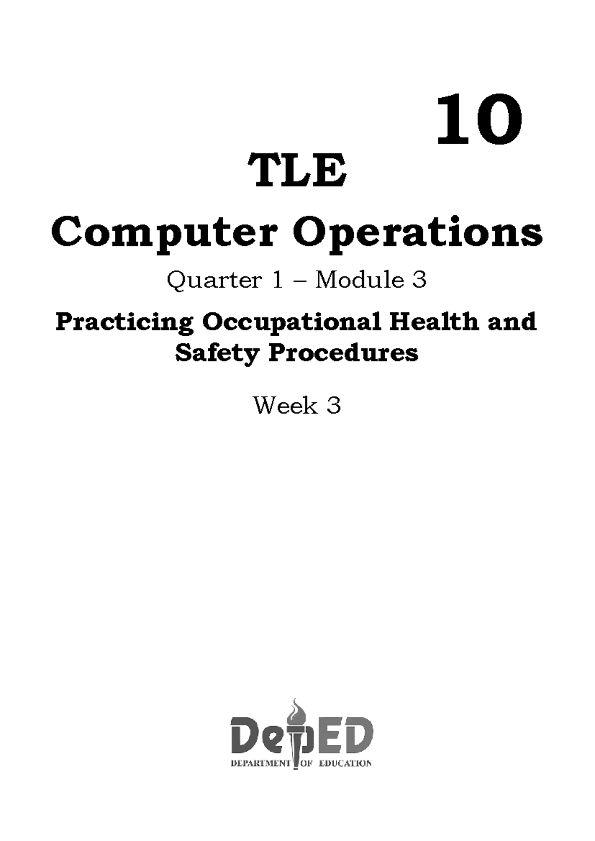 Q1 TLE Computer Operations: OHS Procedures & Hazard Management - Studocu