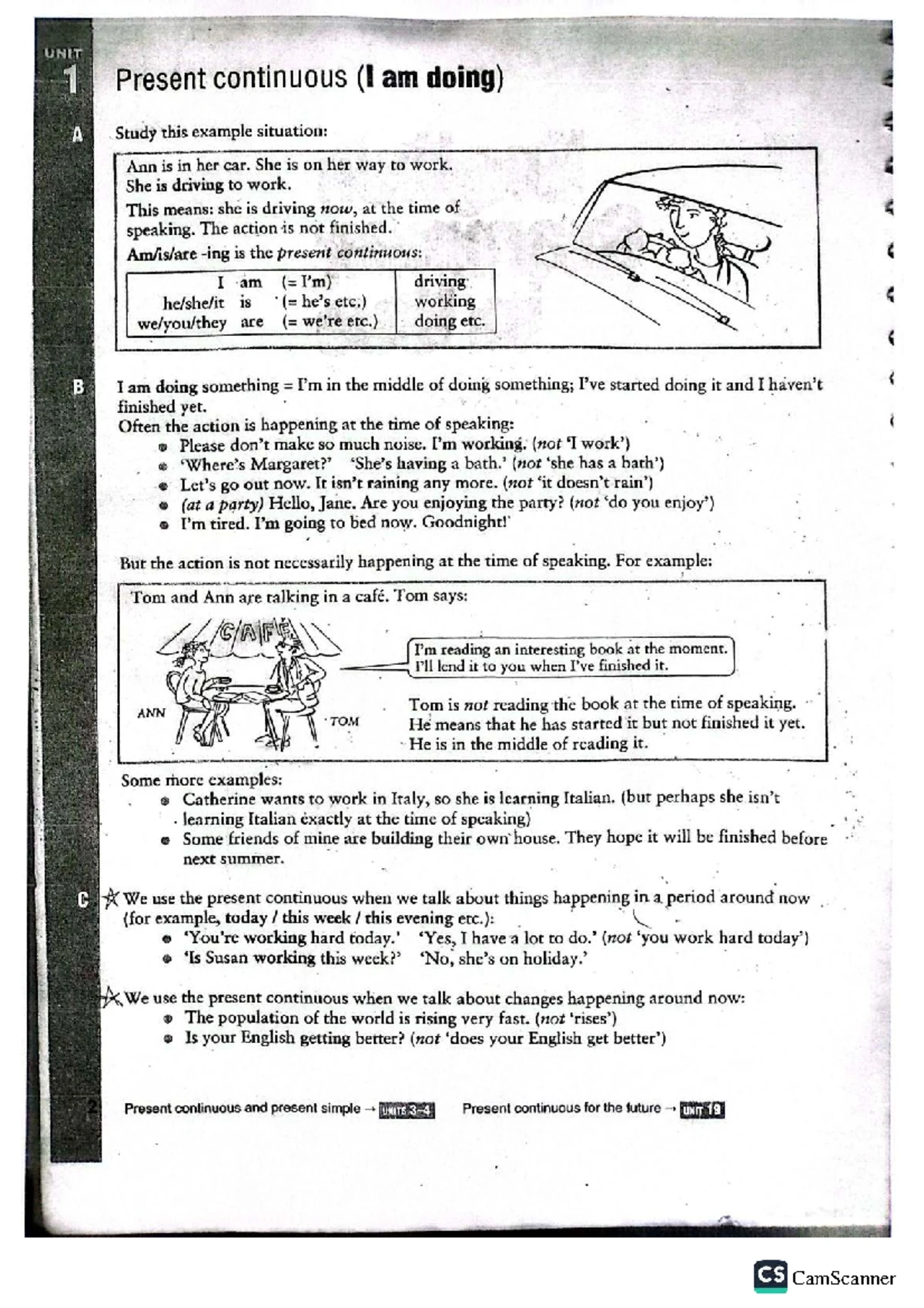 Present Continuous & Simple Quiz - UNIT EXERCISES 1 (CS) - Studocu