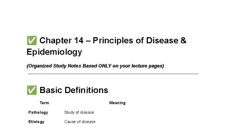 Chapter 14 - Principles of Disease Epidemiology Study Notes - Studocu