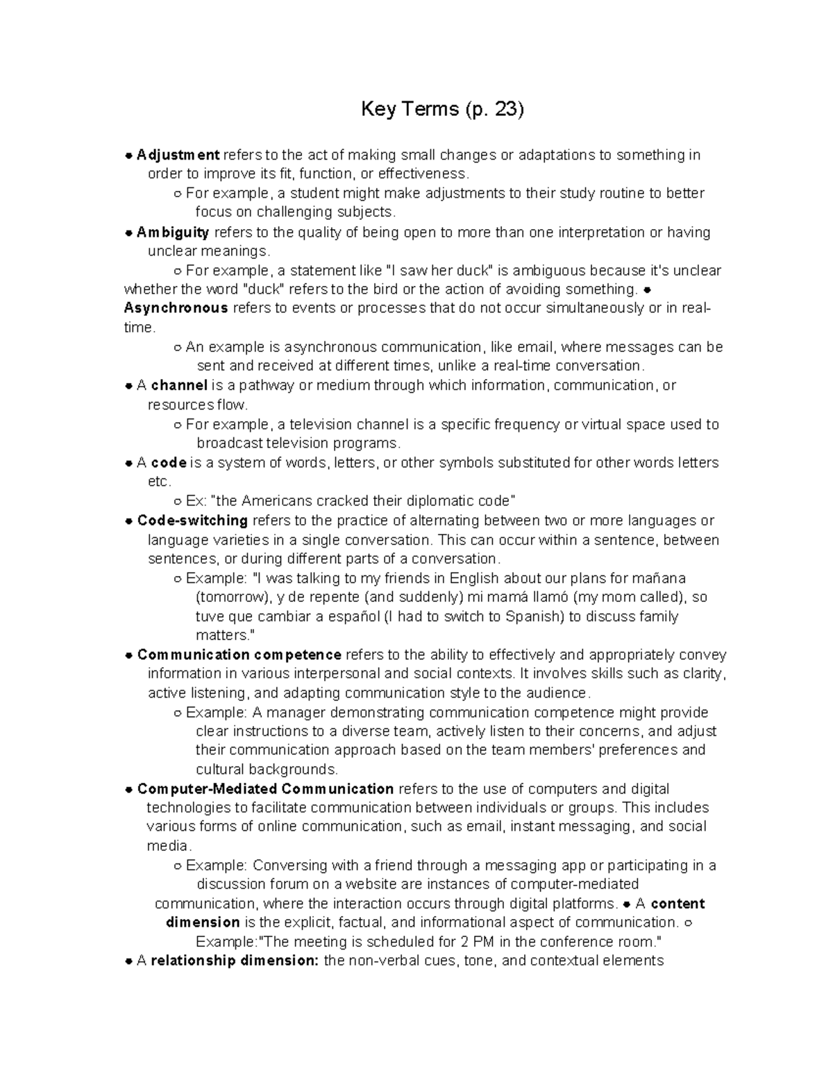 Copy of Key Terms chapter 1 - Key Terms (p. 23) Adjustment refers to ...