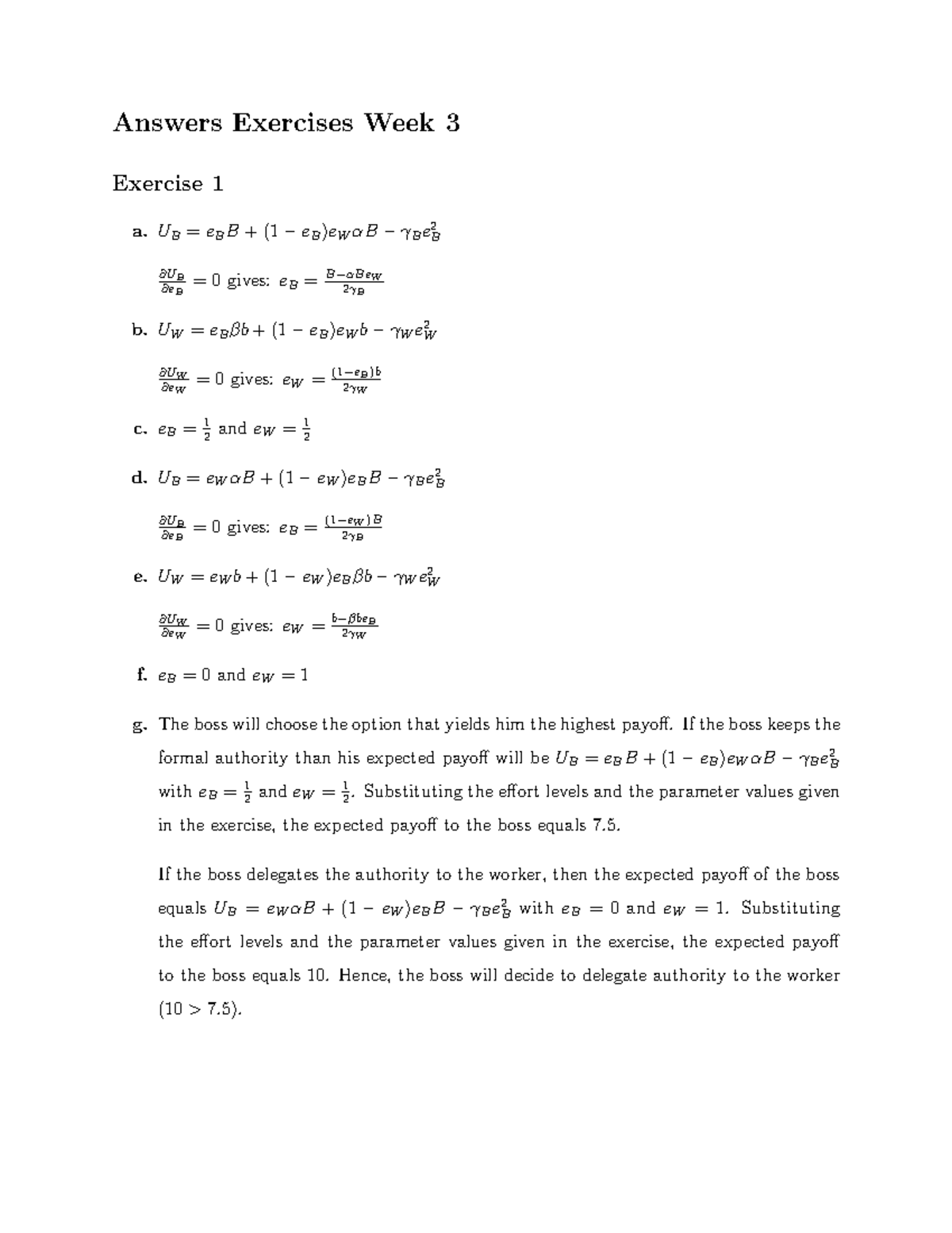 Problem Set Answers for Exercises 3 and 6 - Econ 101 - Studeersnel