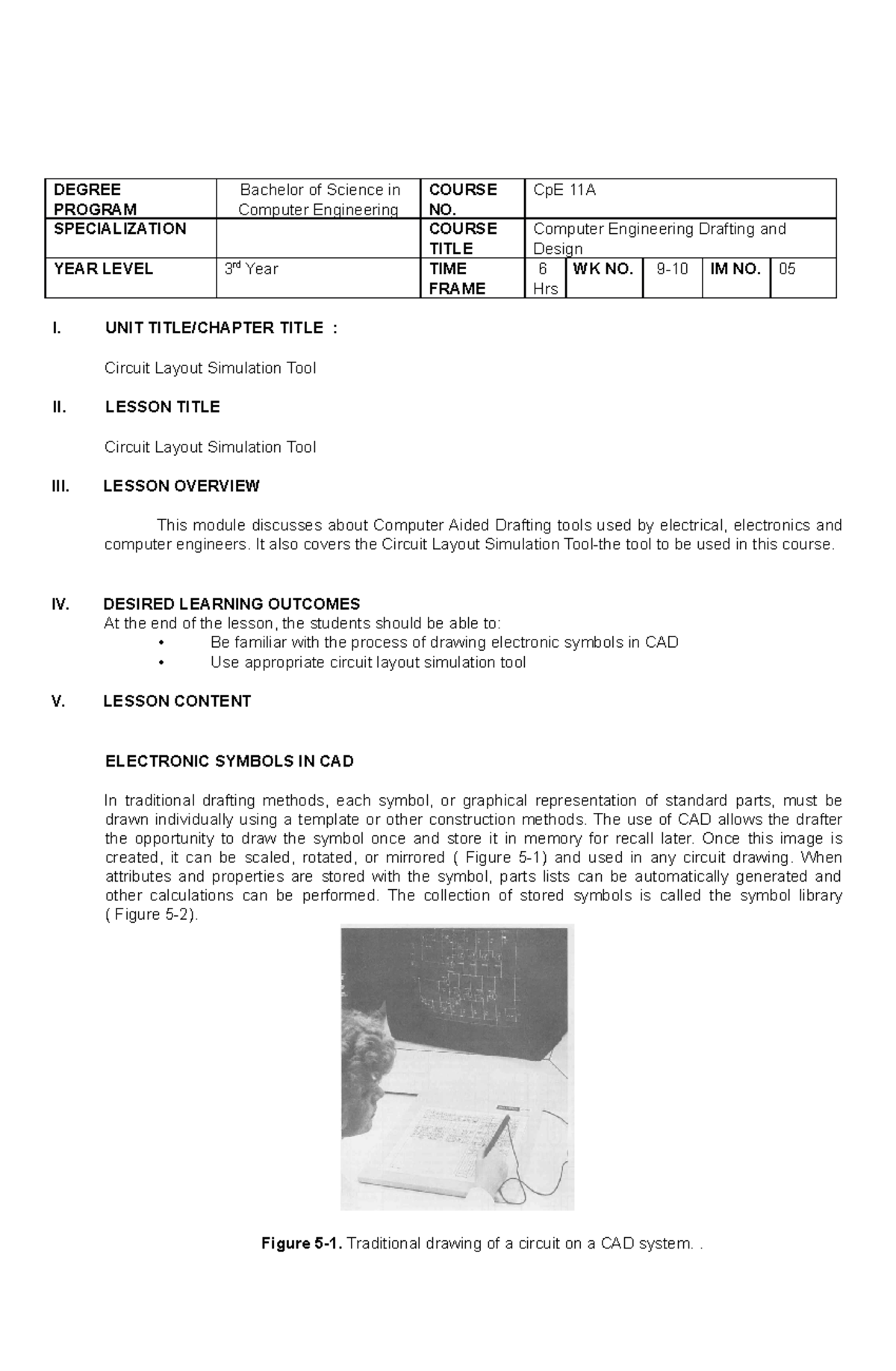 CEDD 5 - COMPUTER DRAFTING: CIRCUIT LAYOUT SIMULATION LESSON NOTES ...