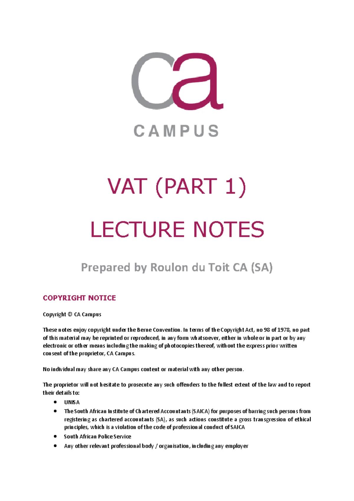 LU2 Tax3701 Turnover Tax: Summary & Practical Insights - Studocu
