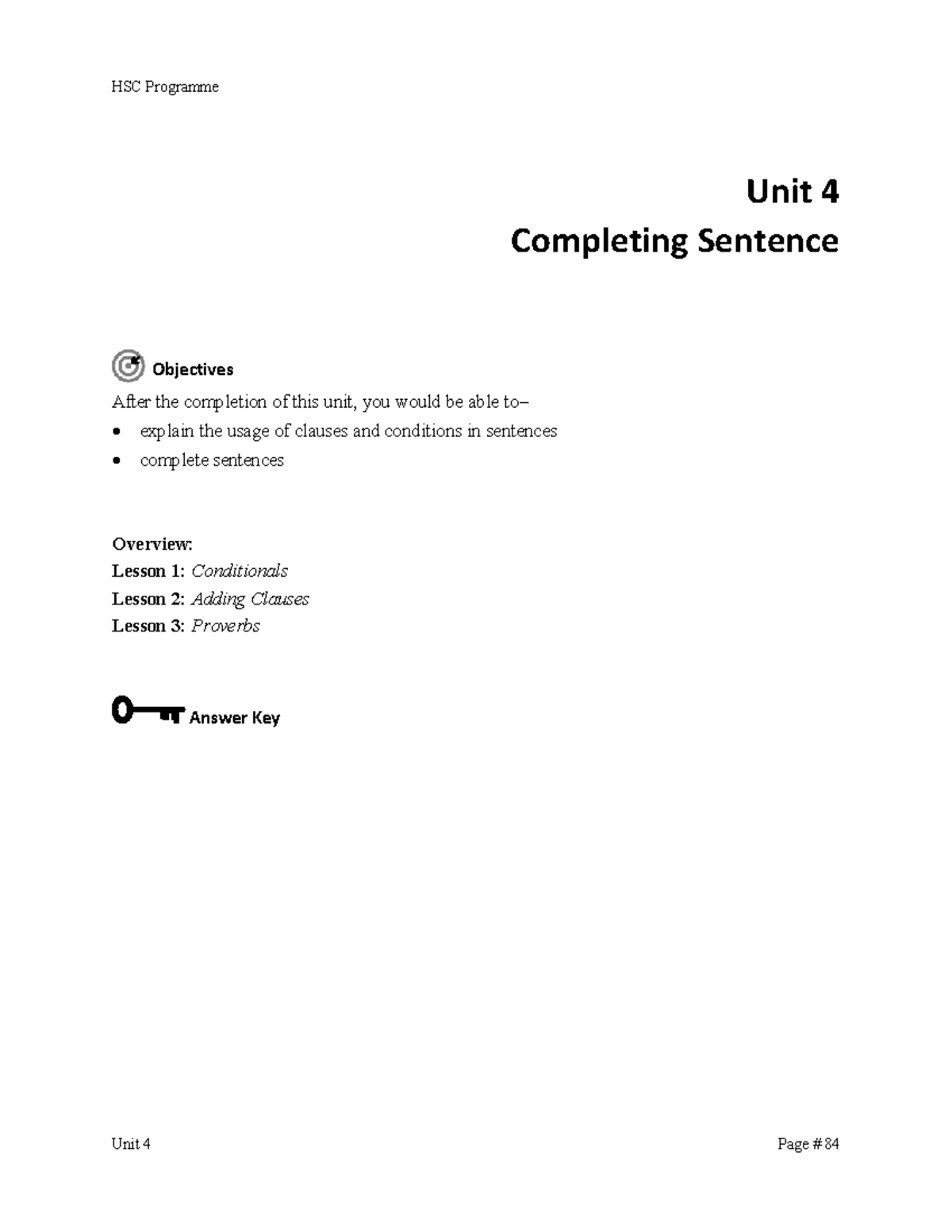 HSC Programme Unit 4: Mastering Sentence Structure and Clauses - Studocu
