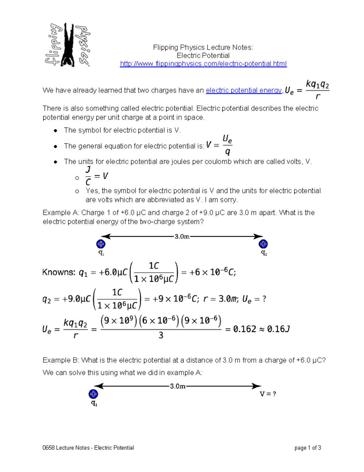 0658 Lecture Notes: Understanding Electric Potential Concepts - Studocu