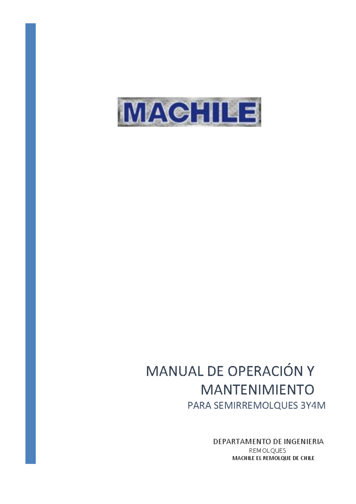 Manual de Operación y Mantenimiento Semirremolques 3Y4M Machile - Studocu