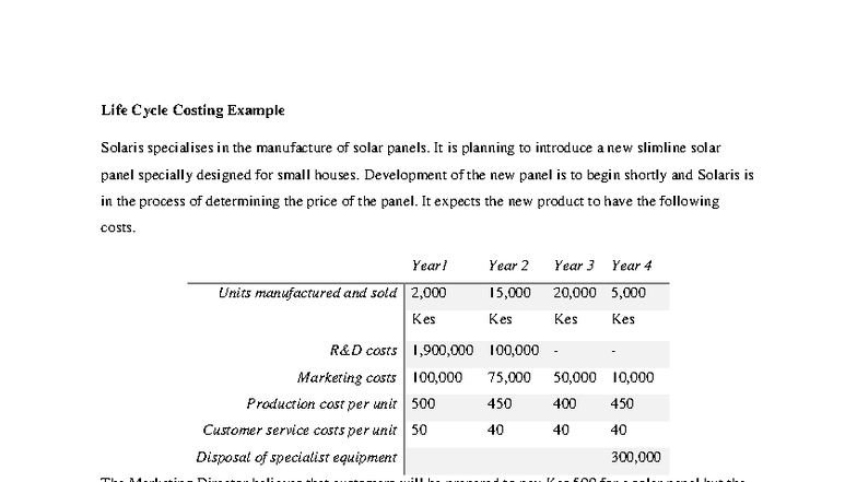 Specialist Costing Questions: Life Cycle Costing & Throughput ...