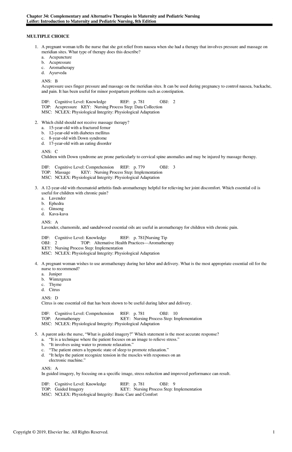Chapter 34 Review: Complementary & Alternative Therapies in Nursing ...