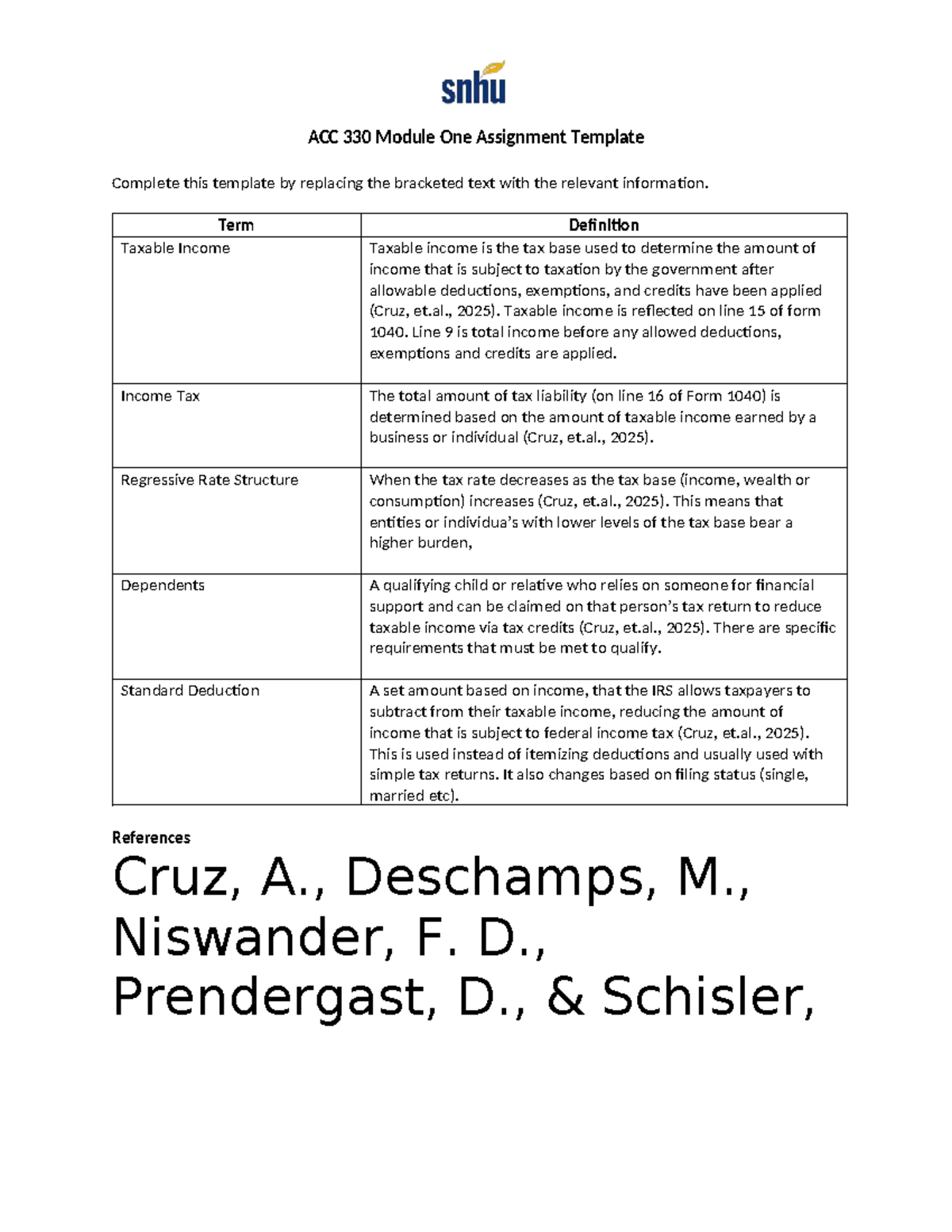 ACC 330 Module 1 Taxable Income and Deductions Overview - Studocu