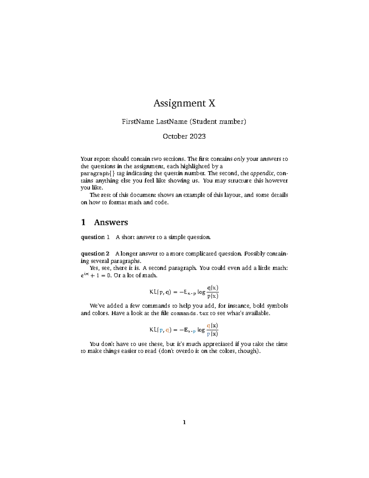 Deep Learning Assignment X Report Template: Structure & Answers ...
