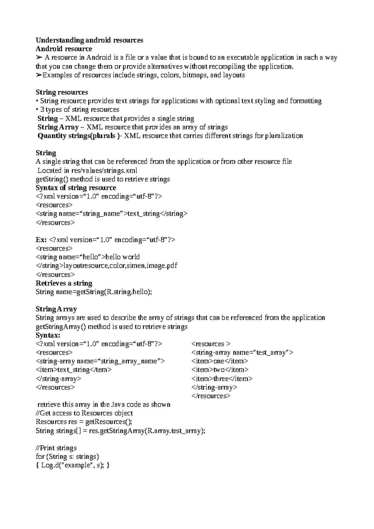 Understanding Android Resources: A Guide for Android 2 Unit 2 - Studocu