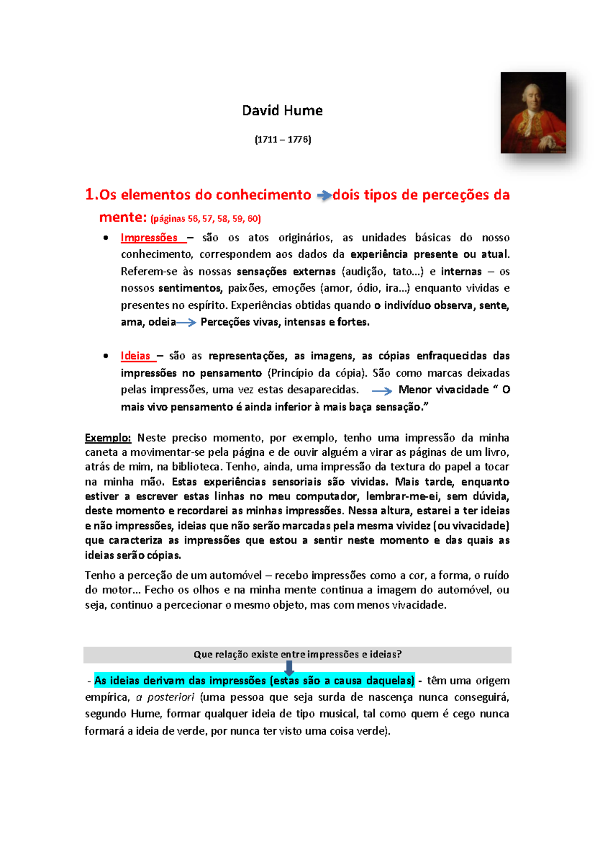 modolo 1 a cultura da agora - David Hume (1711 – 1776) 1 elementos do ...