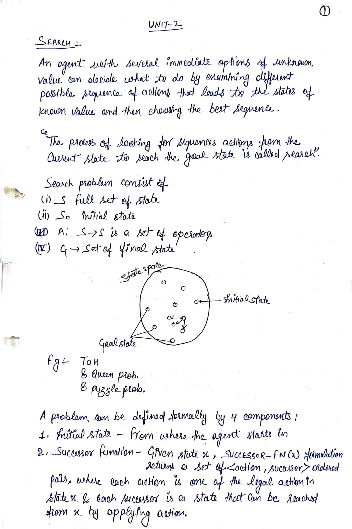 AI UNIT 2 Notes: Search Strategies in Artificial Intelligence BCS701 - Document Preview