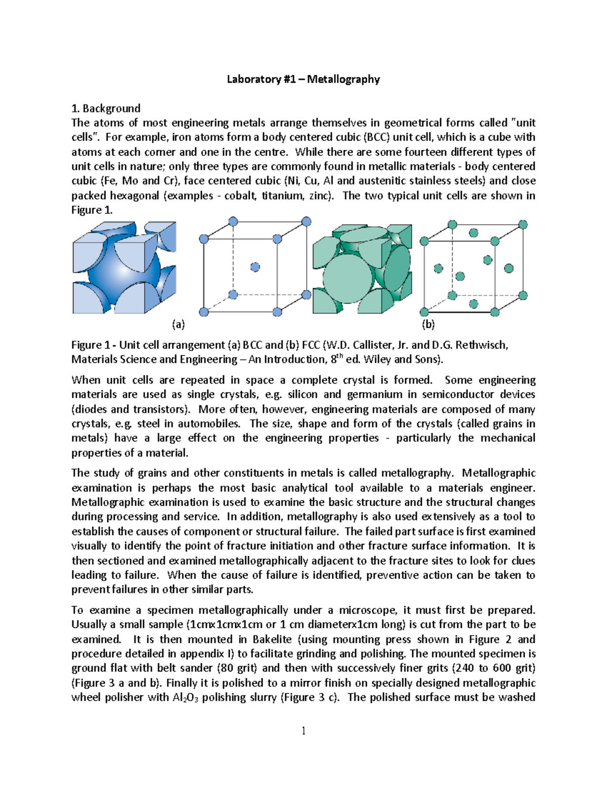 Lab 1: Introduction to Metallography and Microstructure Analysis - Studocu