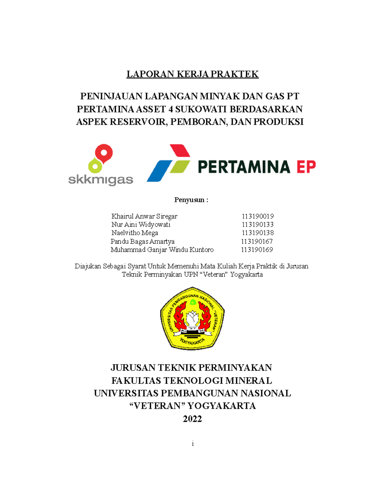 Laporan Kerja Praktik KP Teknik Perminyakan di Pertamina Asset 4 - Document Preview