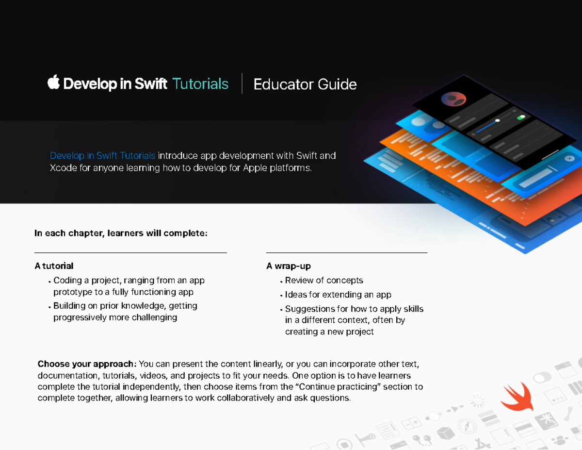 Develop in Swift Tutorials: Educator Guide for App Development - Studocu