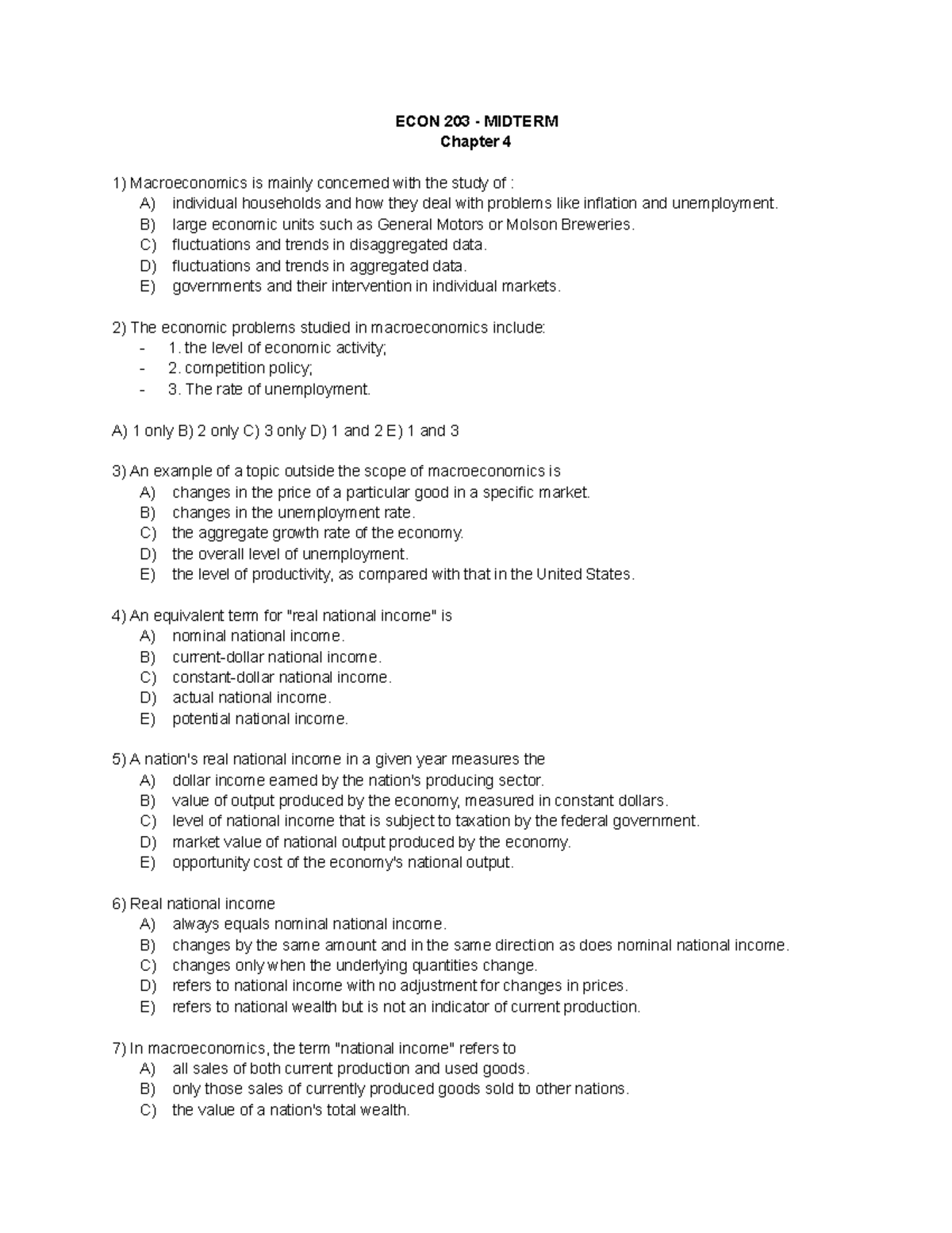 ECON 203 MIDTERM Study Notes: Chapters 4-5-6 Overview - Studocu