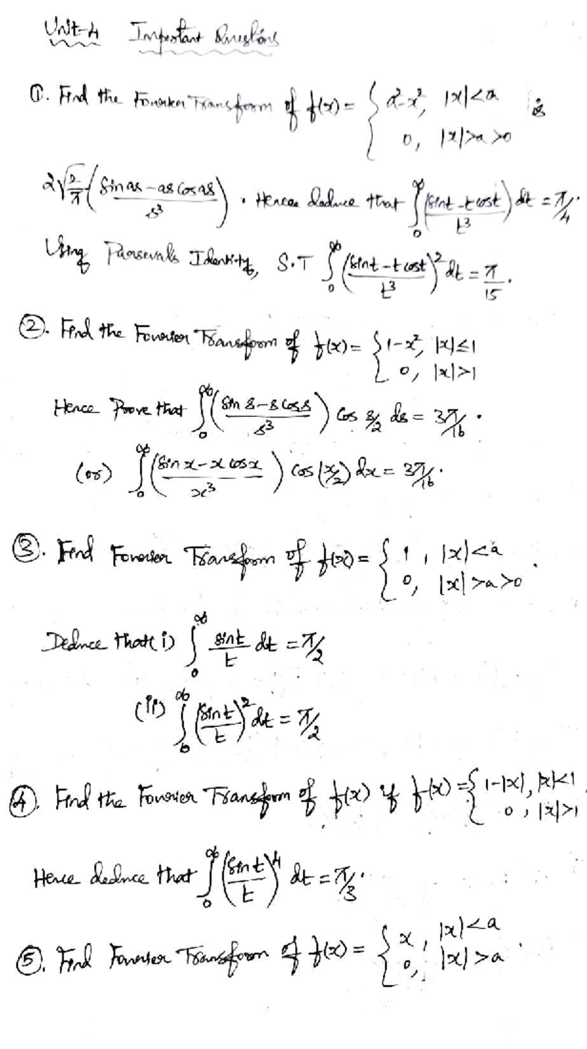 Unit 4 TBVP Important questions - math - Hence Poove tat (os) Hee dance ...