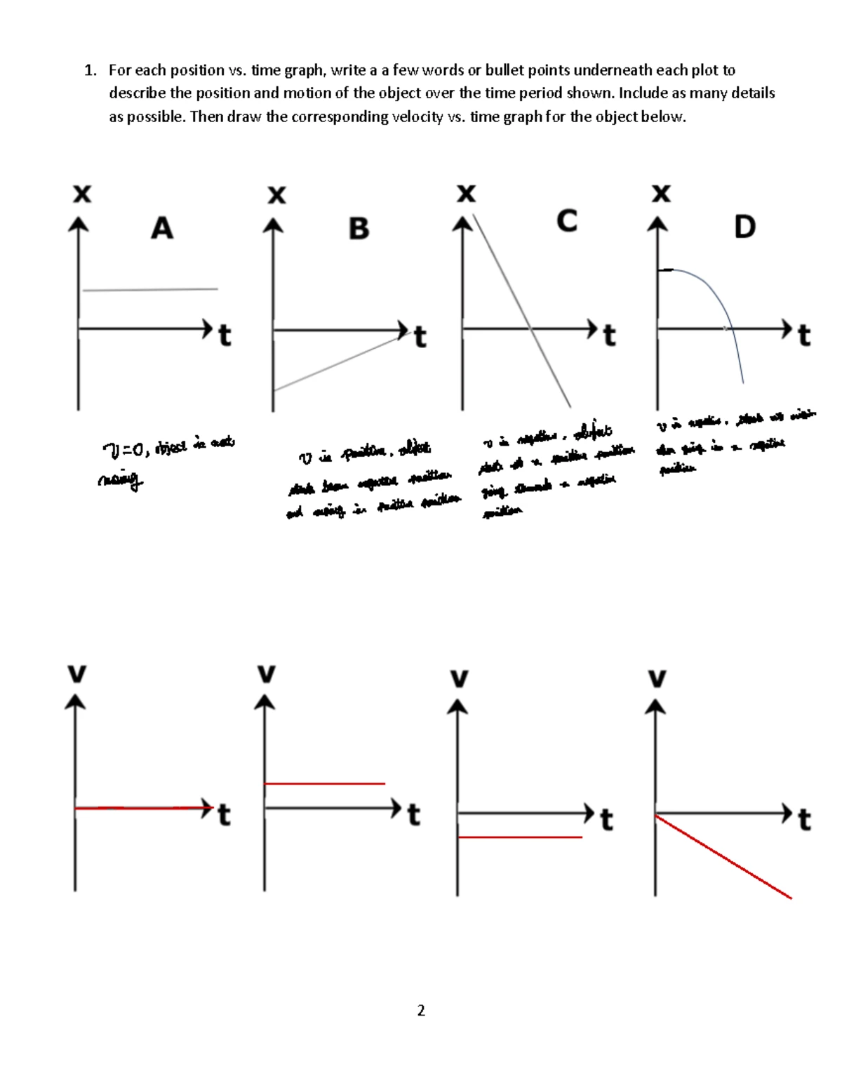Physic Lab 1 - Position and Velocity Graph Analysis - Studocu