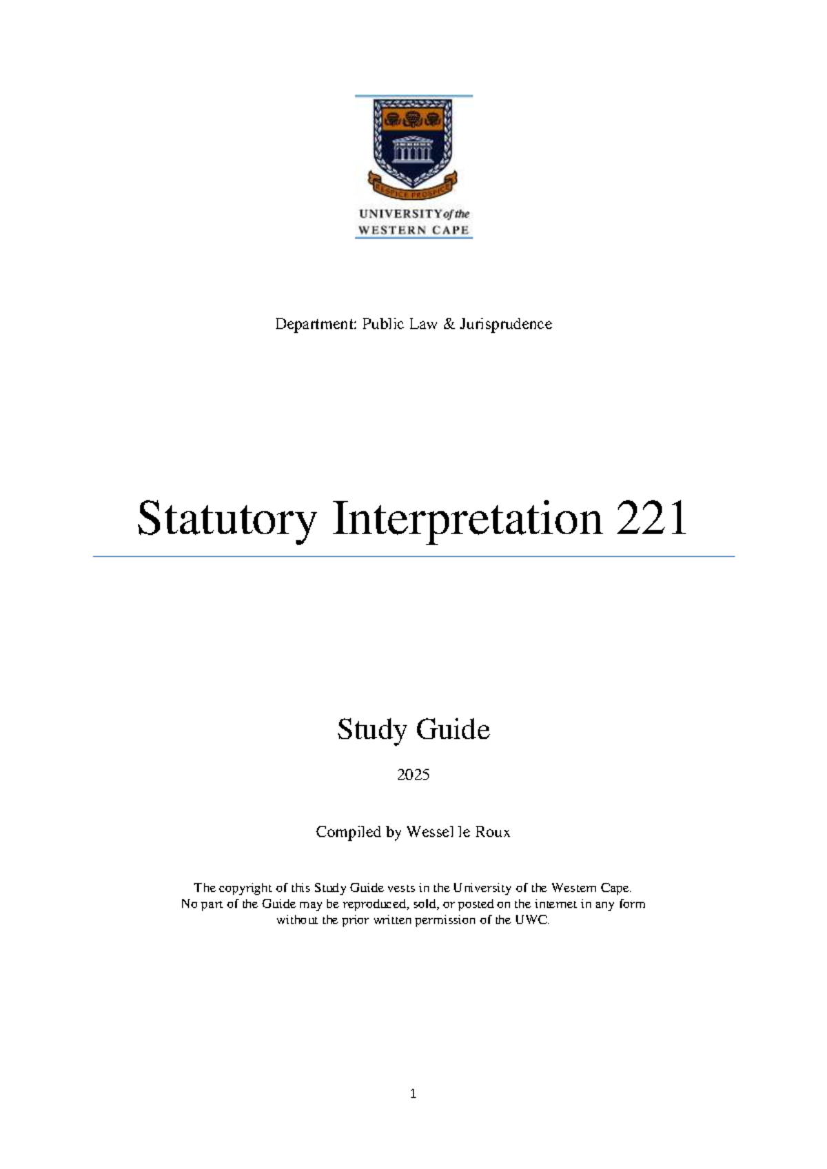Public Law Jurisprudence Statutory Interpretation 221 Study Guide 2025 ...