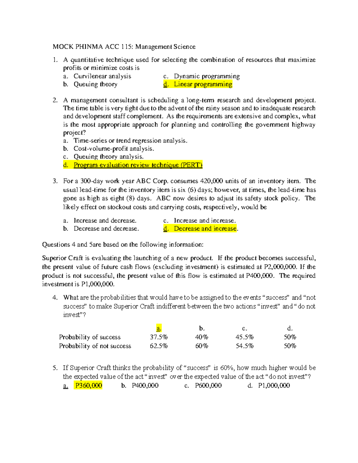 ACC 115 Mock CFE te46hycec - Accountancy - Studocu