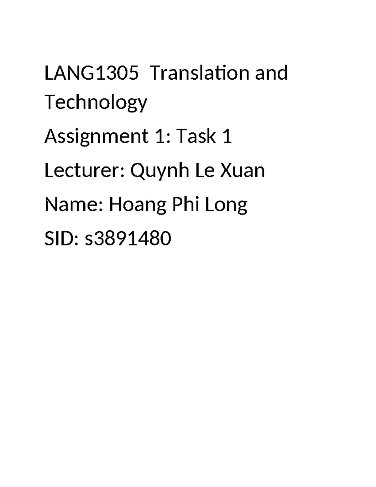 LANG1305 Translation Task 1: The Role of AI Tools in Education - Studocu