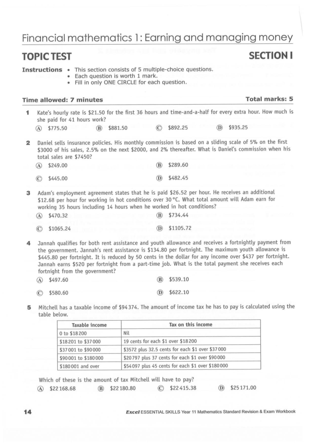 F1.2 - Financial Mathematics: Earning & Managing Money Test Solutions ...