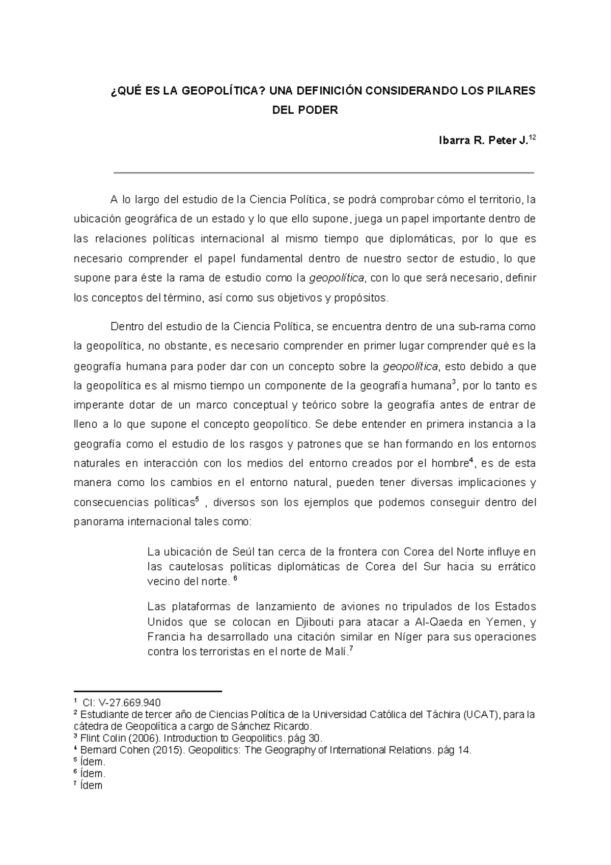 QUÉ ES LA Geopolítica UNA Definición Considerando LOS Pilares DEL Poder ...
