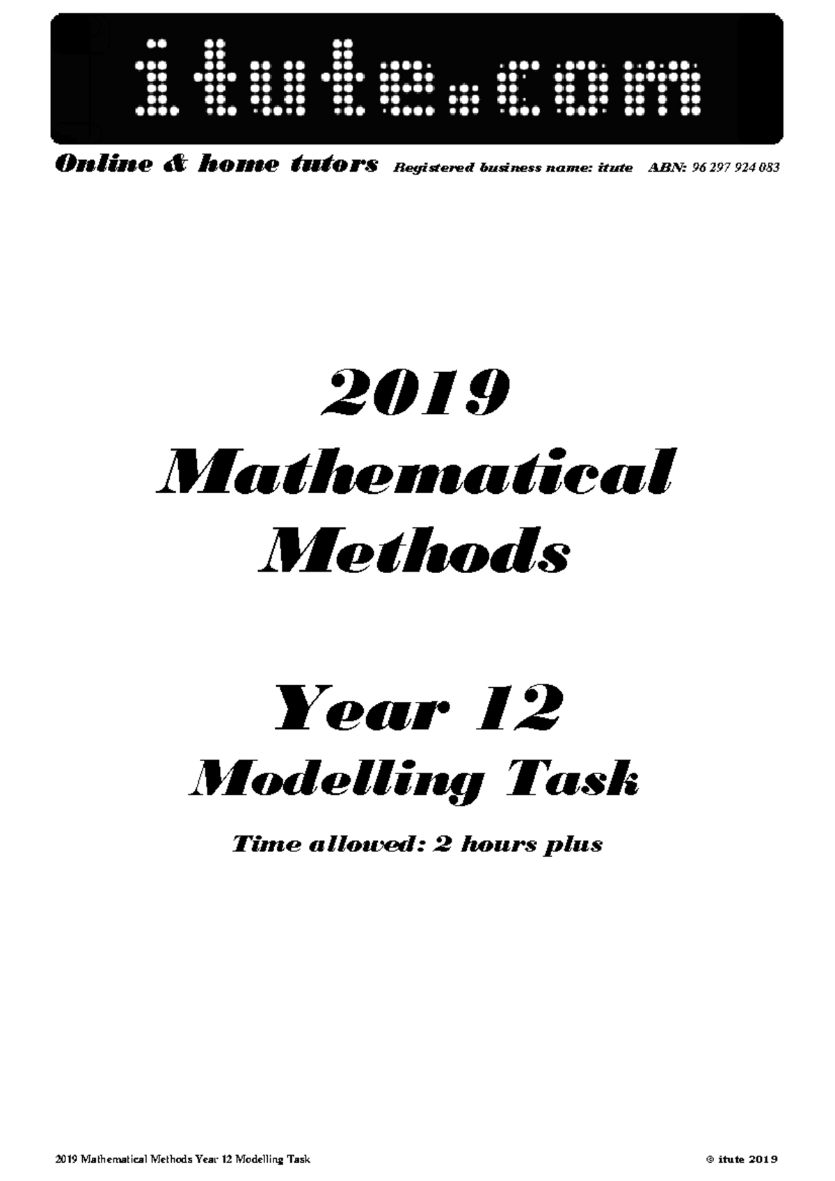 2019 Mathematical Methods Year 12 Modelling Task: Sound Waves Analysis ...