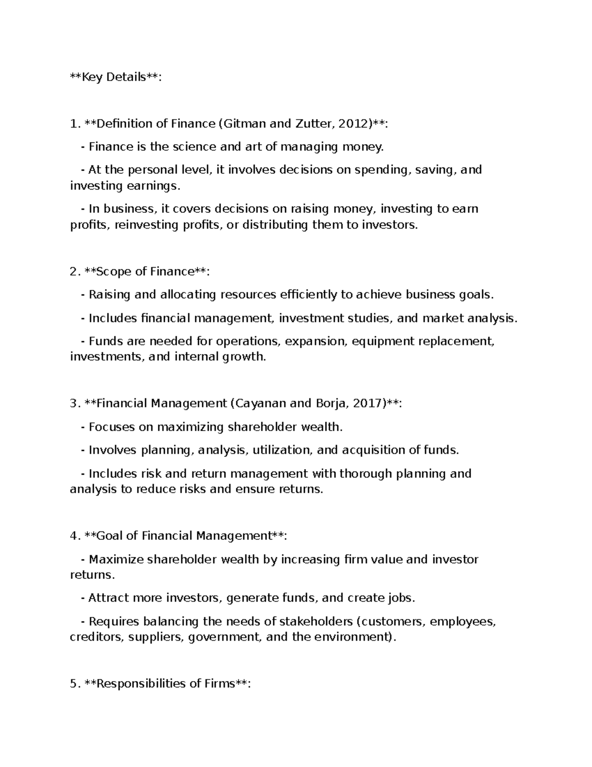 Introduction to Finance (FIN101): Key Concepts and Overview - Studocu