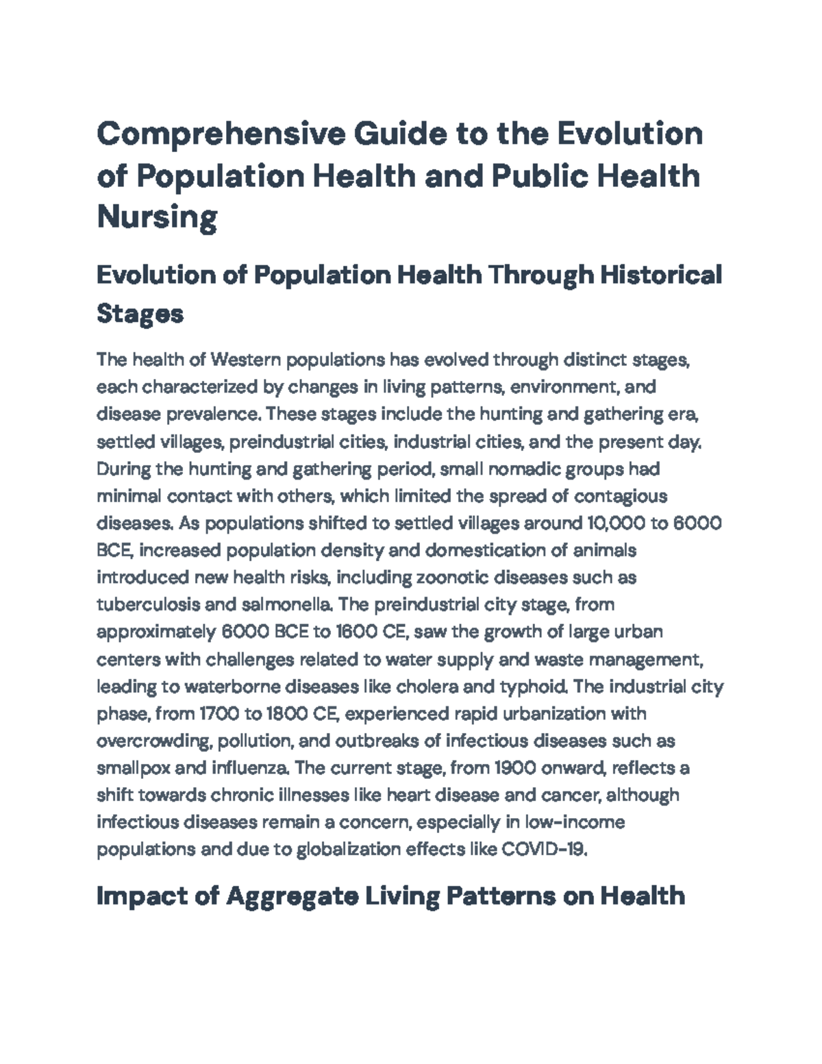 Comprehensive Overview of Public Health Nursing Evolution and ...