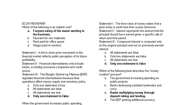 ECON 101: Comprehensive Review of Economic Concepts and Principles ...