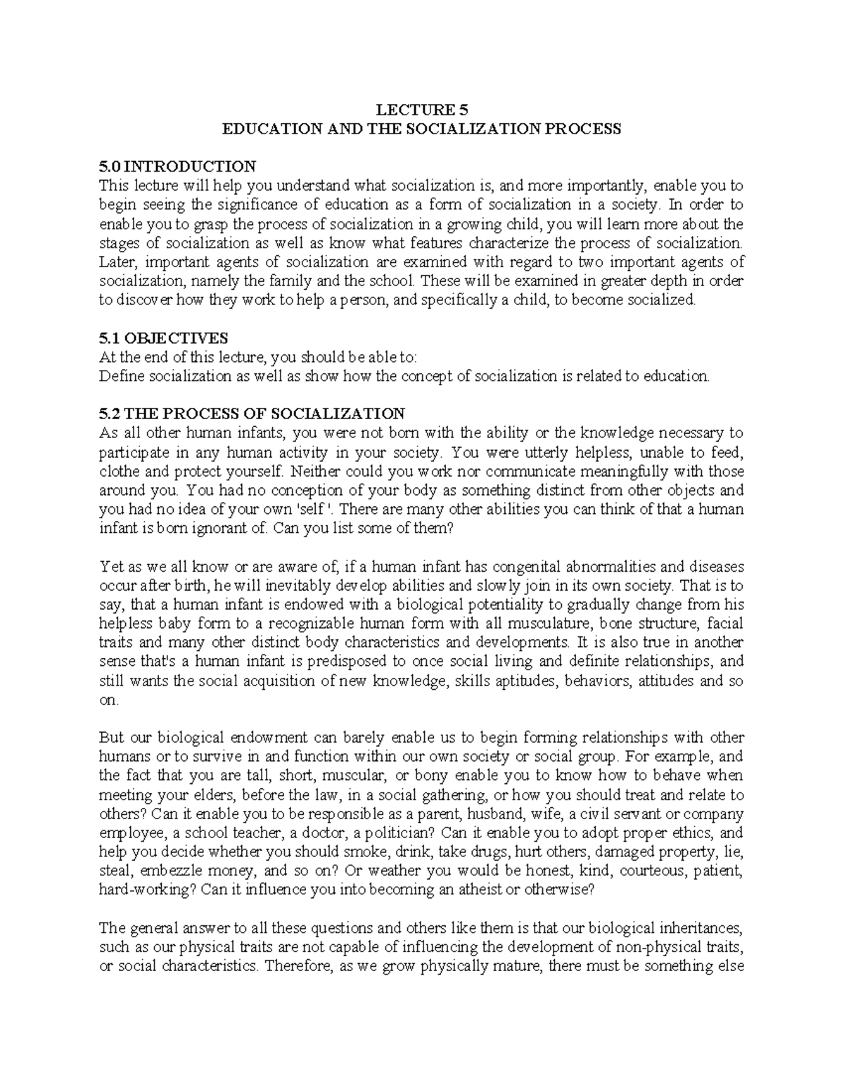 EDF 3205 Lecture 5 & 6: Understanding Education & Socialization ...