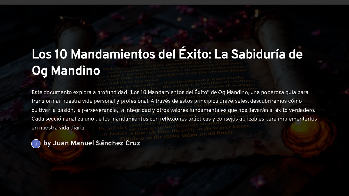 Los 10 Mandamientos del Exito La Sabiduria de Og Mandino - Los 10