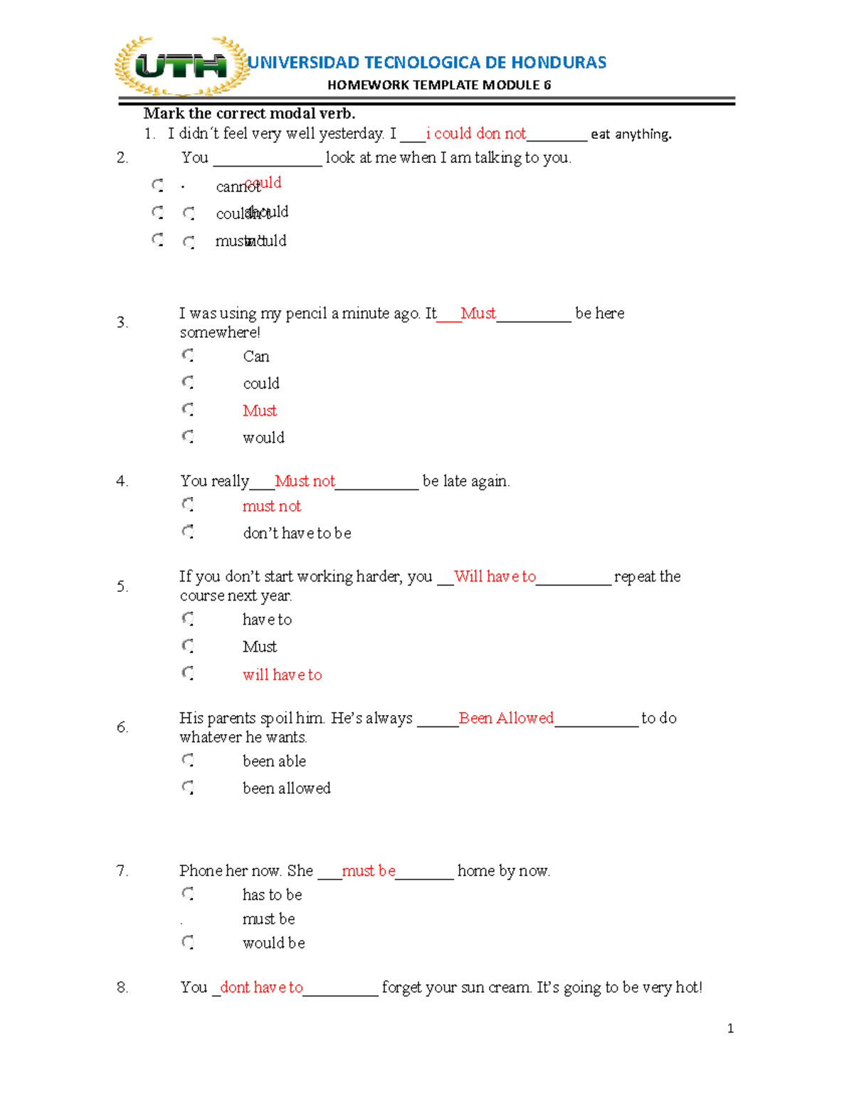 Homework Module 6: Modals of Offer - Fill in the Blanks Exercise - Studocu