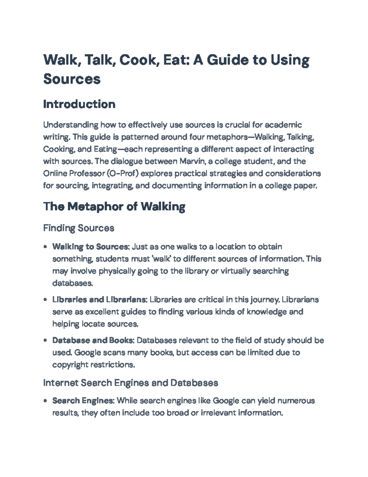 Using Sources in Academic Writing: A Metaphorical Guide - Walk, Talk ...