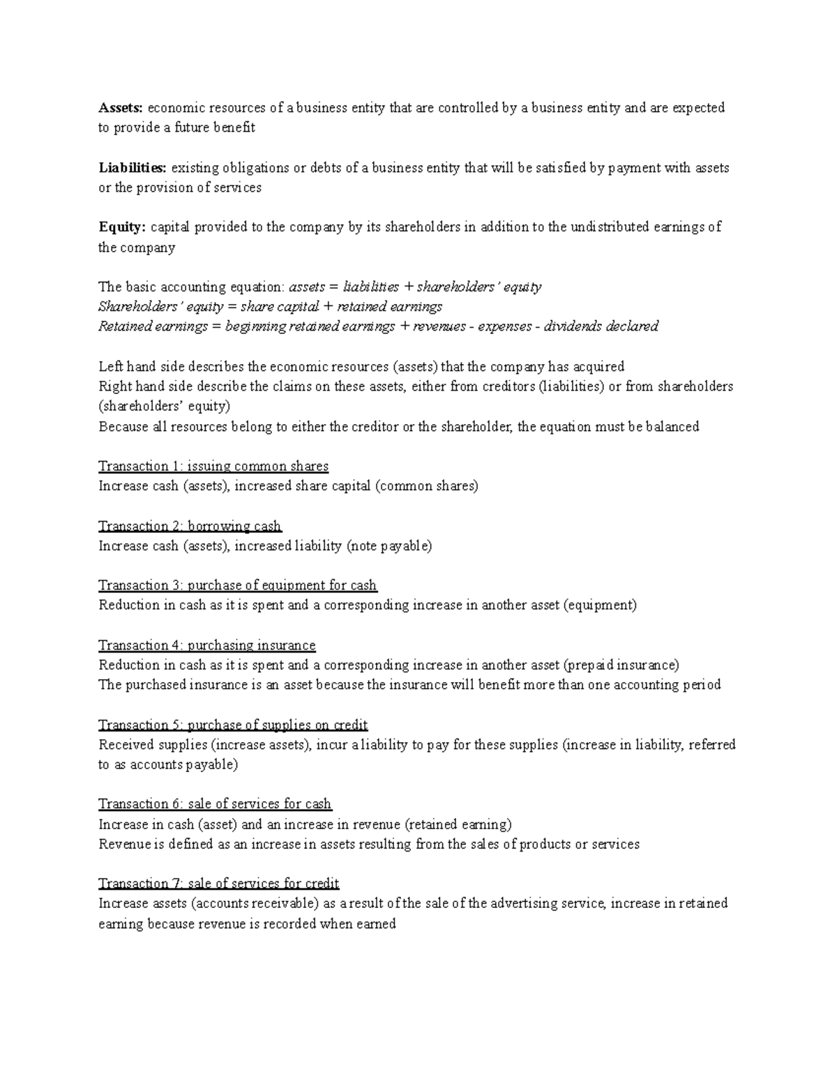 Accounting Basics: Key Concepts and Transactions in Chapter 2 - Studocu