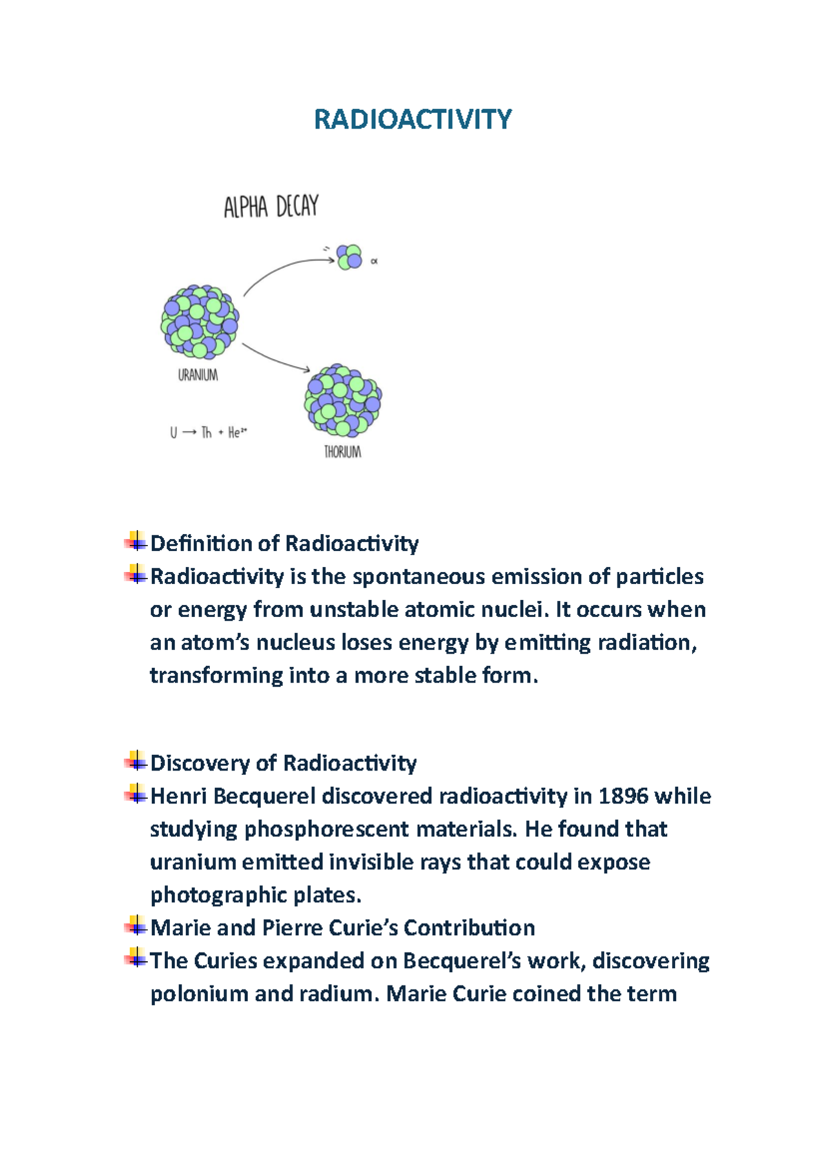 RAD 101: Comprehensive Notes on Radioactivity and Its Applications ...