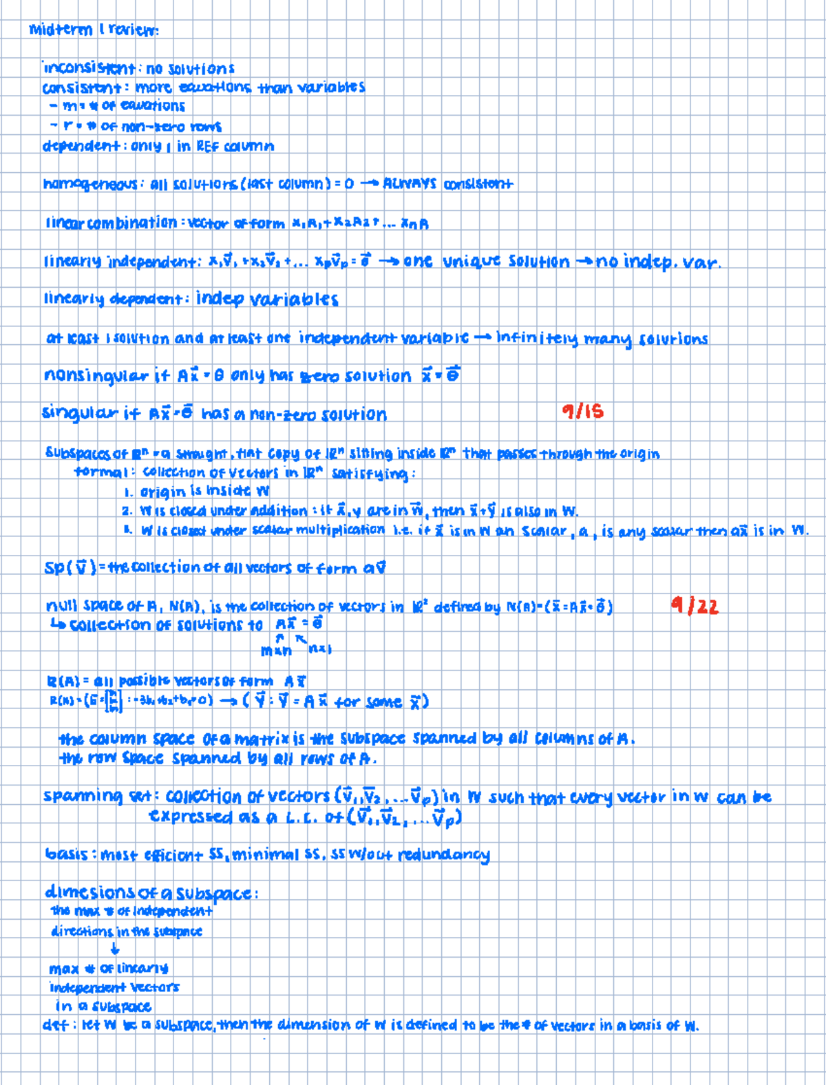 Midterm Exam Review: Linear Algebra Concepts & Solutions - Studocu