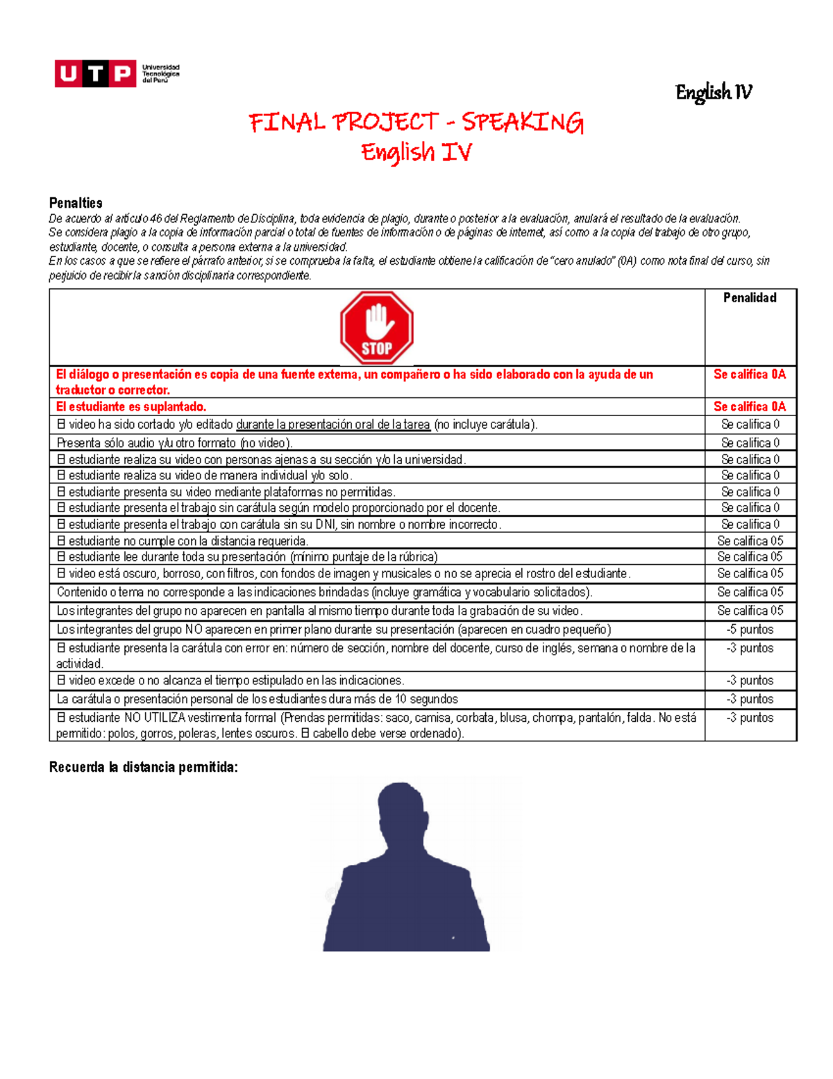 Final Project Instructions - Speaking Tasks for Inglés 4 - Studocu