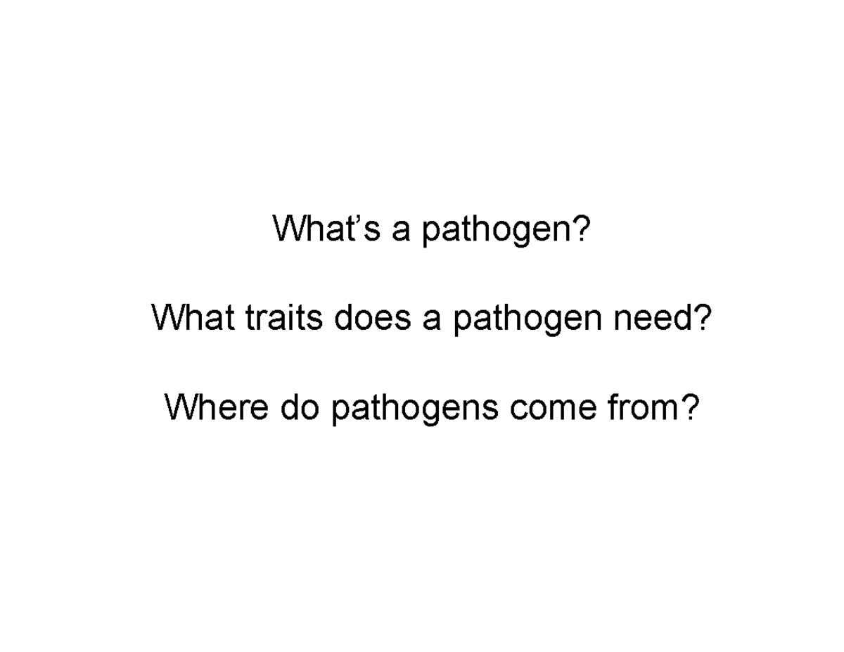 Biol209 Med Micro Lecture 3: Understanding Pathogen Traits and ...