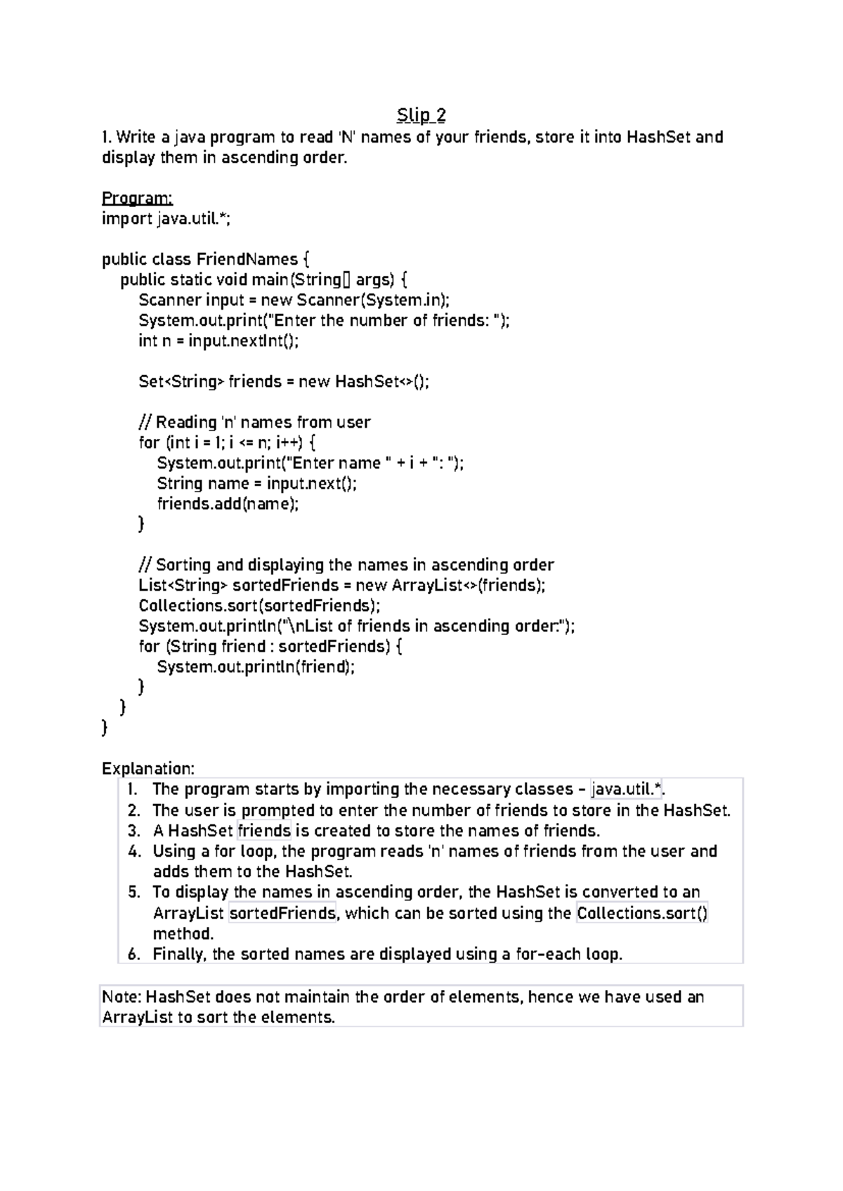 Java Collections Program Examples and Solutions - Studocu