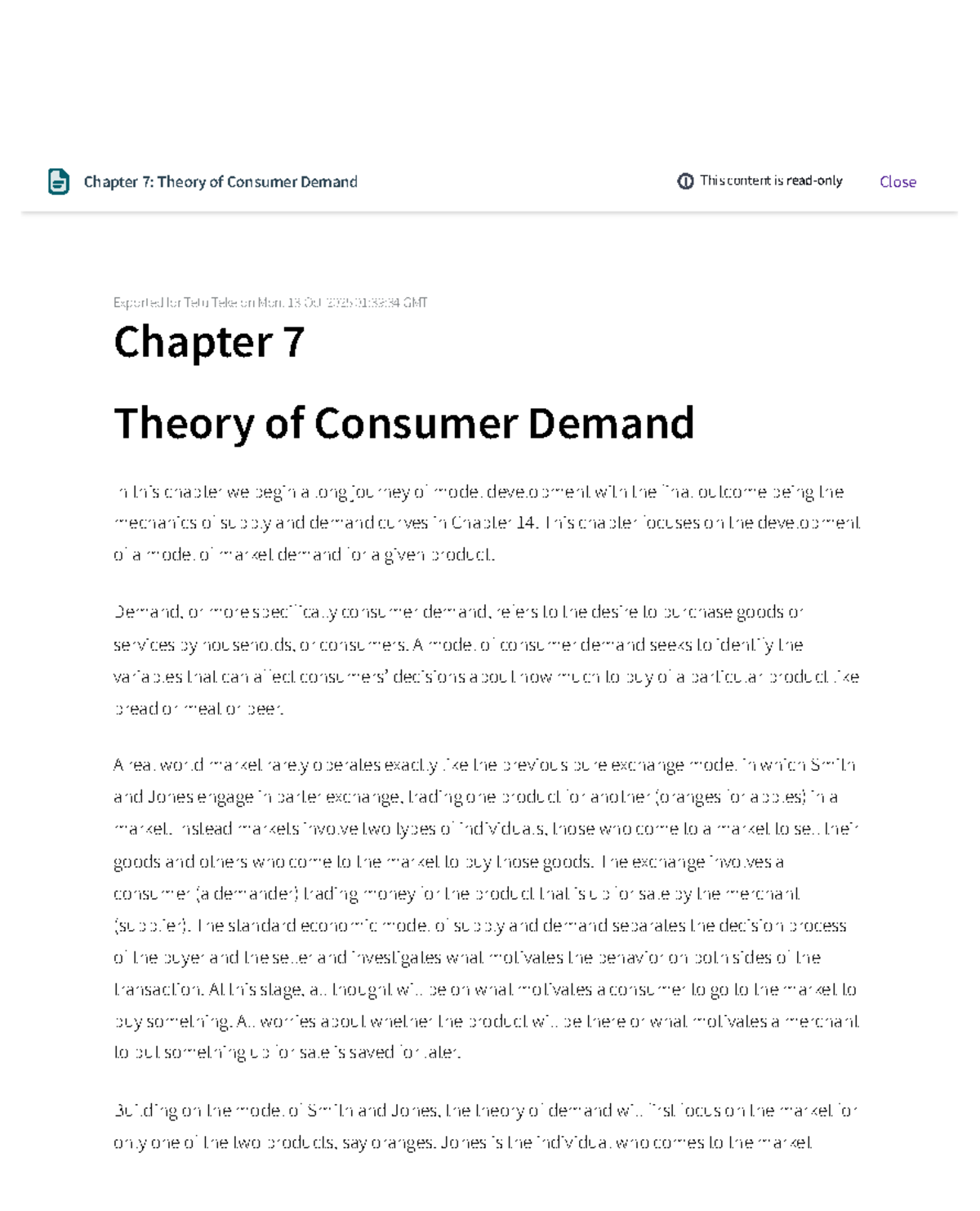 Chapter 7: Consumer Demand Theory - Economic Analysis & Models - Studocu