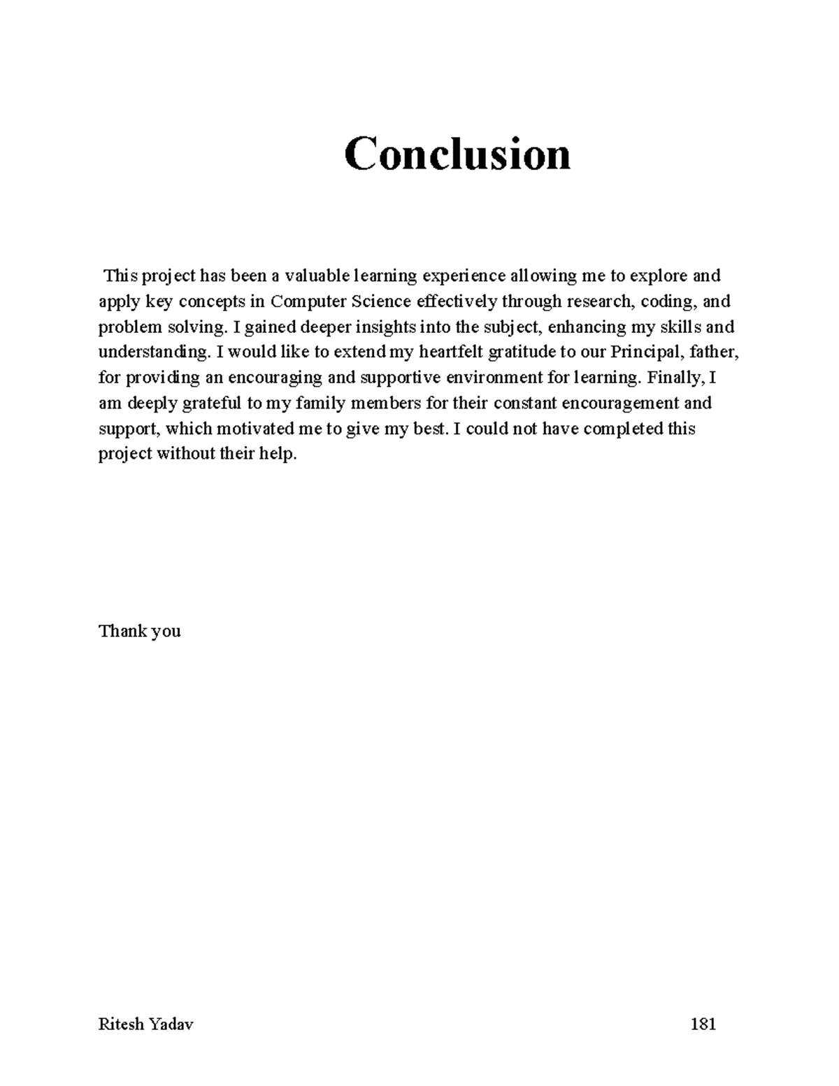Conclusion rit - grehtjykt - Conclusion This project has been a ...