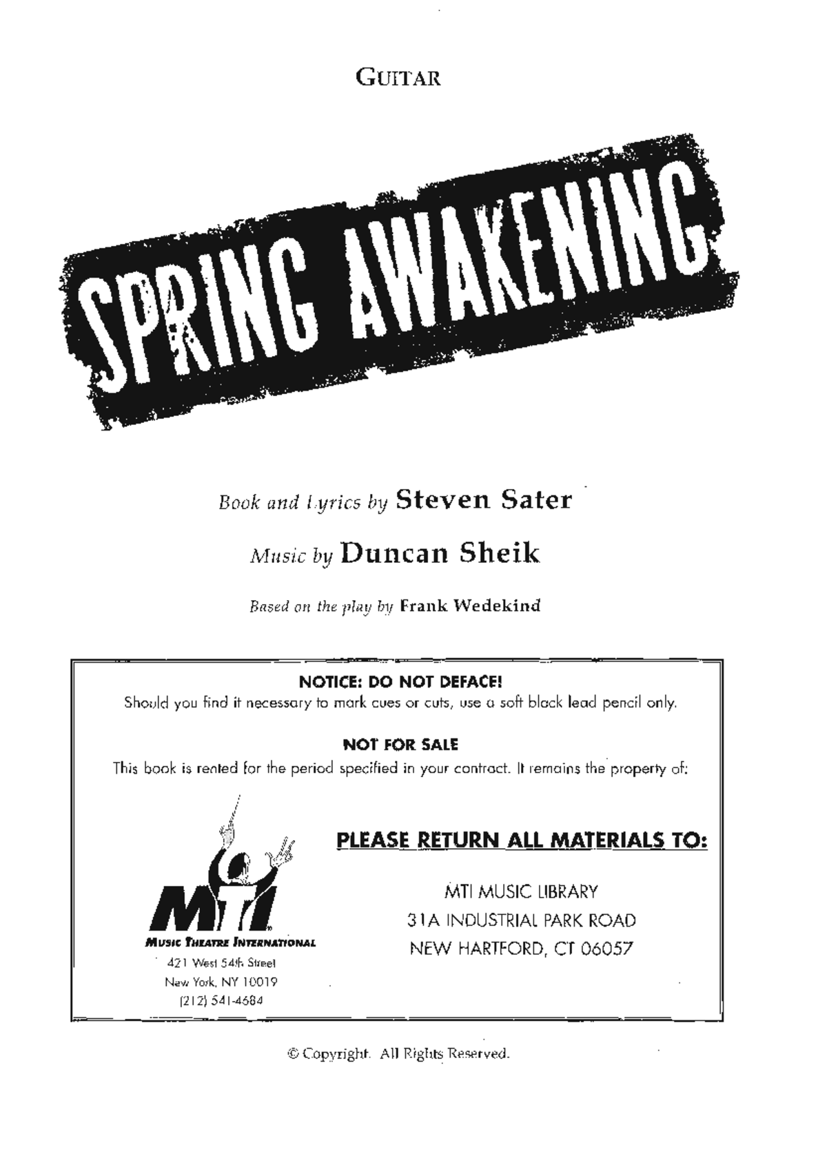 GUITAR SPRING AWAKENING: Complete Music & Lyrics Guide - Studocu