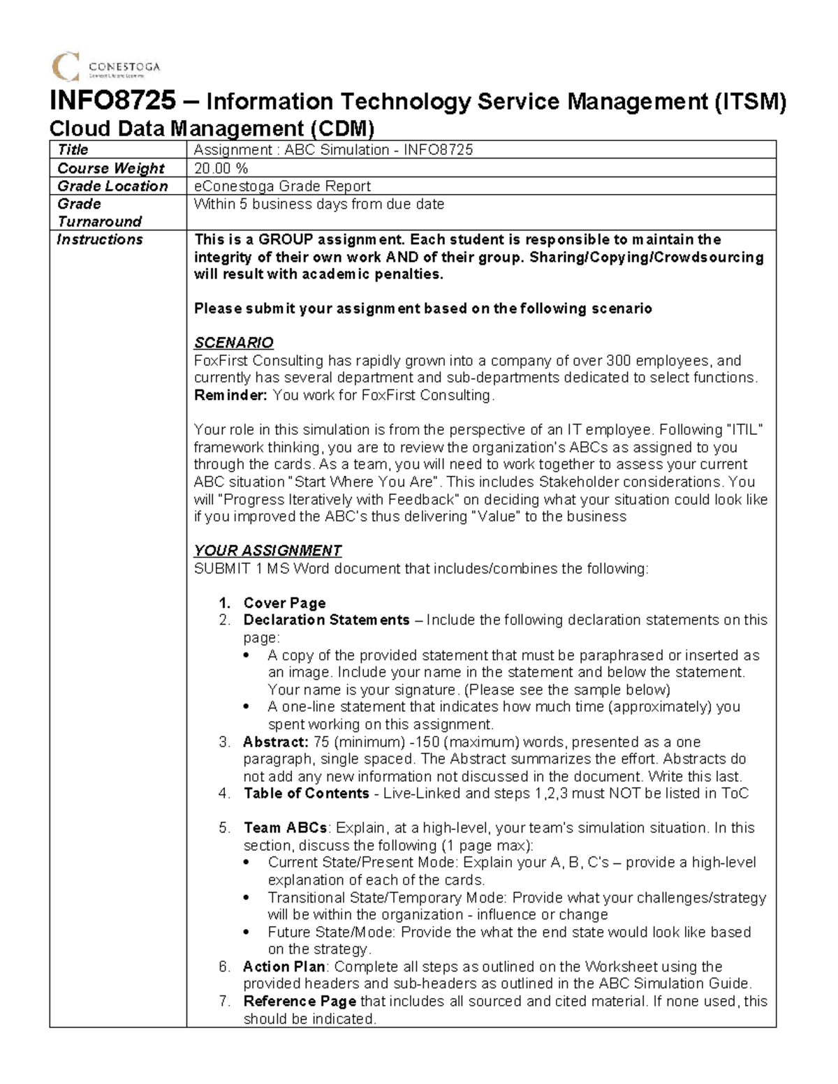INFO8725 Practical Assignment - ABC Simulation Instructions - S22 ...