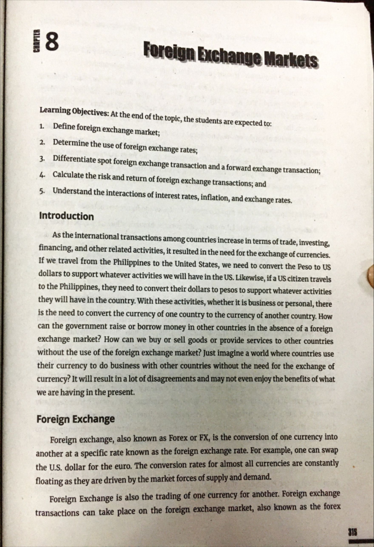 Chapter 8 Notes: Understanding Foreign Exchange Markets (FX 315) - Studocu