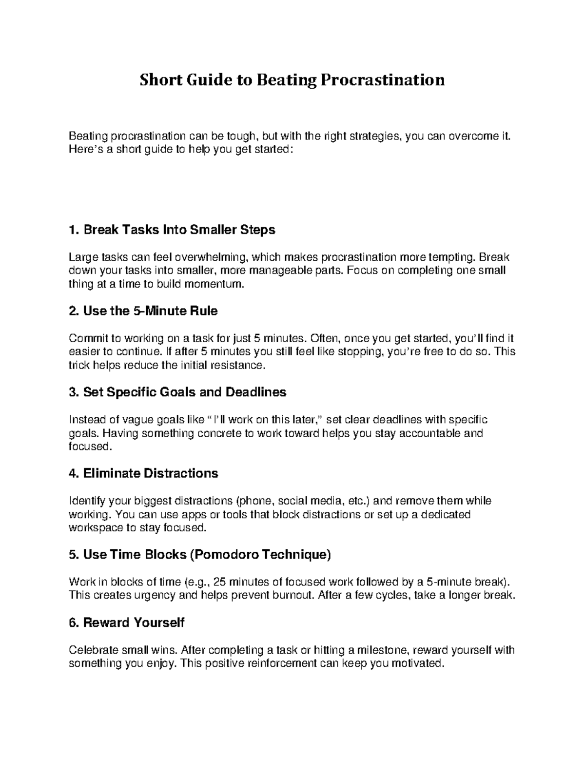 Short Guide to Beating Procrastination - Here’s a short guide to help ...