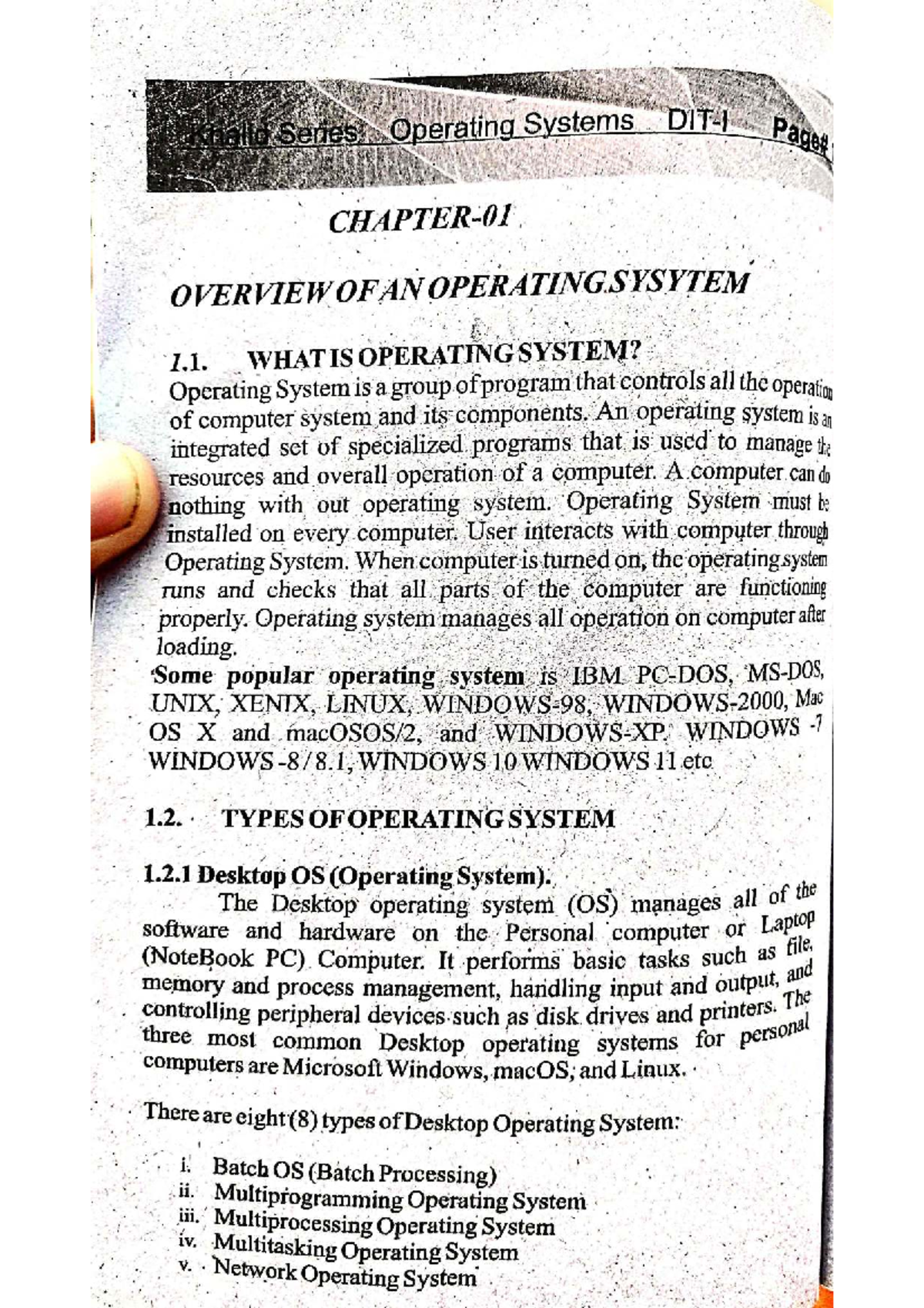 Khalid Series Operating Systems: Overview & Types of OS - Studocu